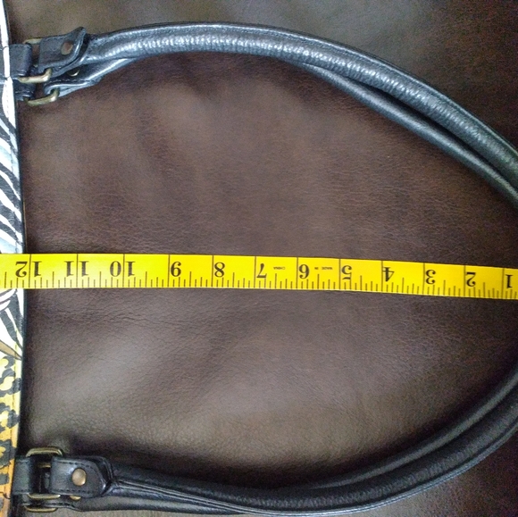 ANUSCHKA BAG LARGE TOTE  HANDPAINTED LEATHER ZEBRA PRINT & WALLET SET - Picture 7 of 15